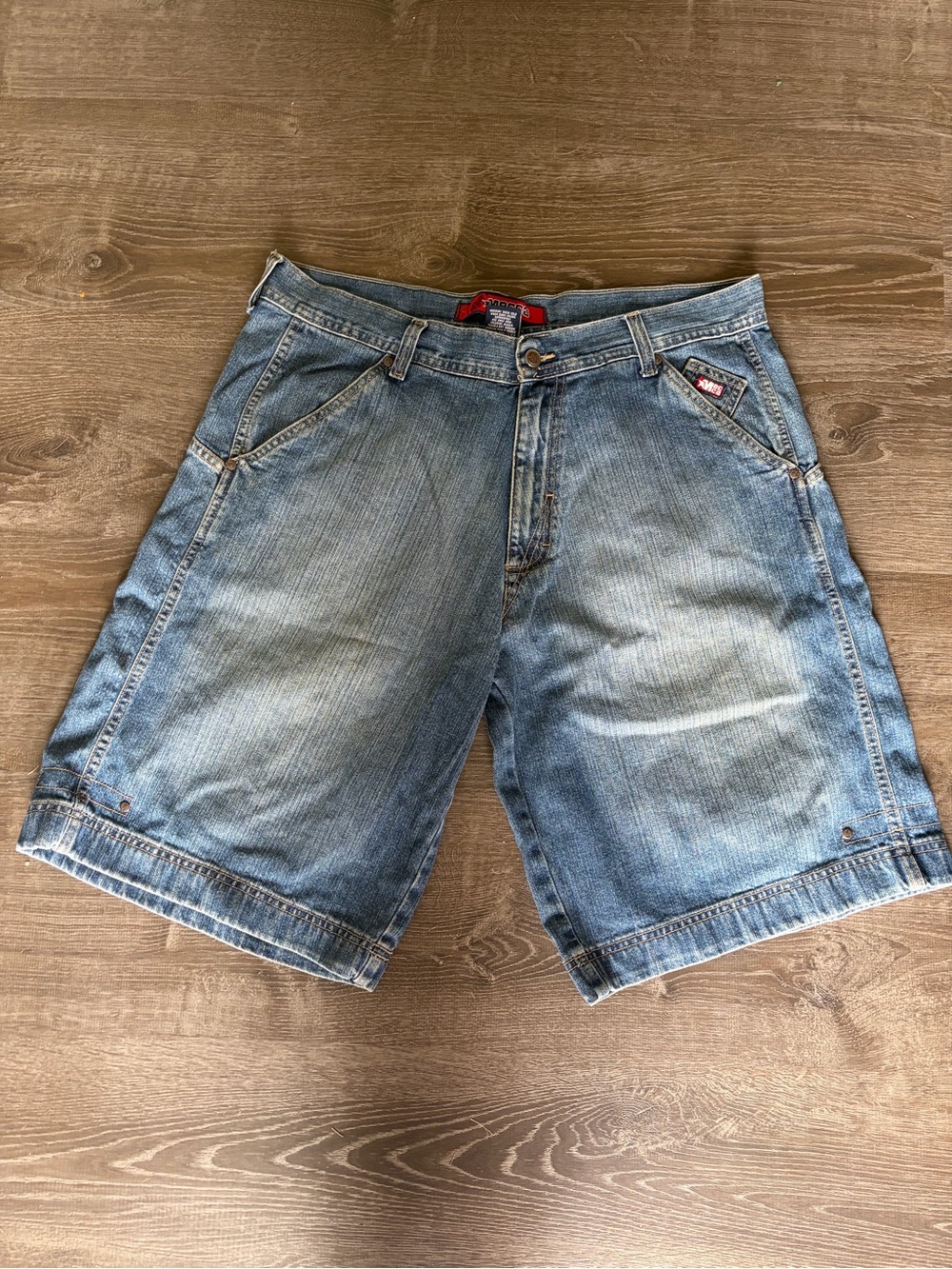 Vintage 90s Mecca USA Baggy Denim Shorts Men's Size 38 Blue Hip Hop Y2K